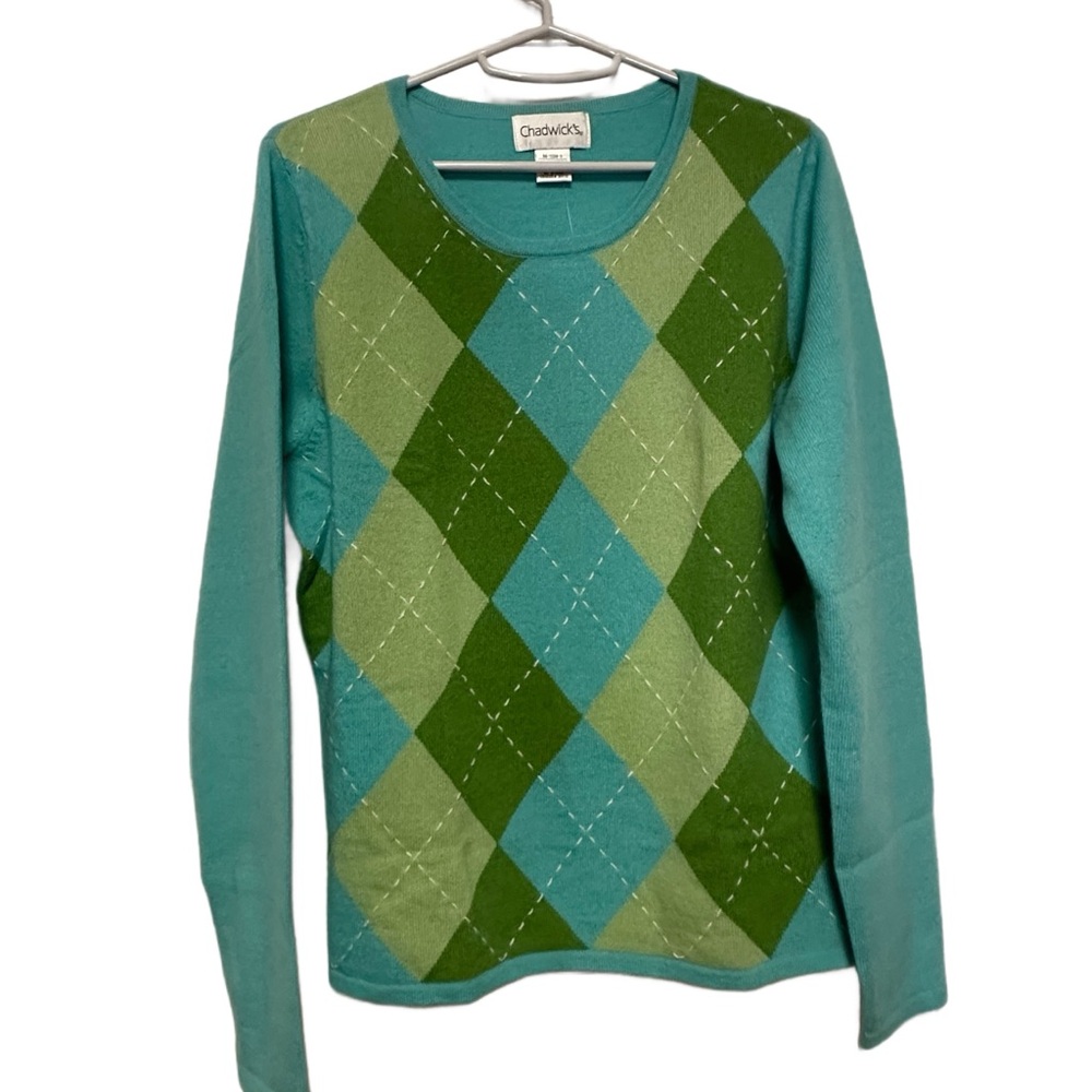 Chadwicks Blue and Green Argyle Sweater